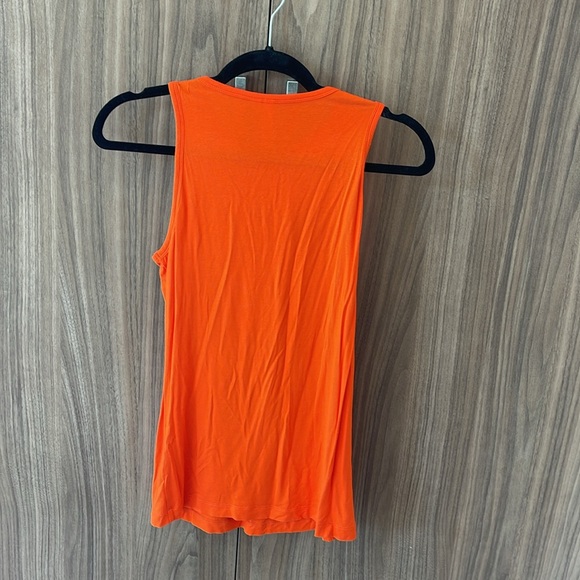 Robbi & Nikki Orange Tank Top with Mirror Rhinestones. Size: Small - Picture 2 of 2